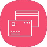 Debit Cards Line Curve Icon Design vector