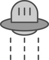 Ufo Hunter Line Filled Greyscale Icon Design vector