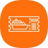 Cruise Ticket Line Curve Icon Design vector