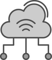 Cloud Computing Line Filled Greyscale Icon Design vector