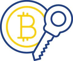 bitcoin línea dos color icono diseño vector