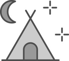 Camping Line Filled Greyscale Icon Design vector