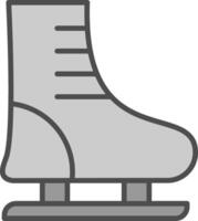 hielo Patinaje línea lleno escala de grises icono diseño vector