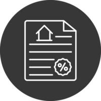 Contract Line Inverted Icon Design vector