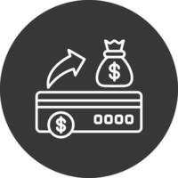 Bank Check Line Inverted Icon Design vector