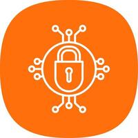 Cyber Security Line Curve Icon Design vector