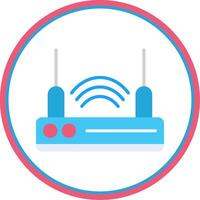 Router Device Flat Circle Icon vector