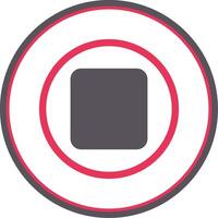 Stop Button Flat Circle Icon vector