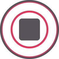 Stop Button Flat Circle Icon vector