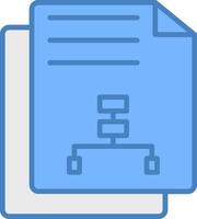 Document Line Filled Blue Icon vector