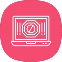 Ad Blocker Line Curve Icon Design vector