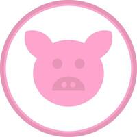 Pig Flat Circle Icon vector