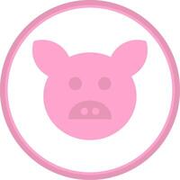 Pig Flat Circle Icon vector