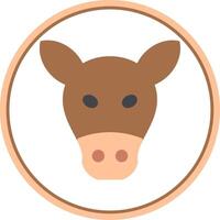 Cow Flat Circle Icon vector