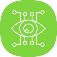 Eye Recognition Line Curve Icon Design vector