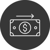 enviar dinero línea invertido icono diseño vector