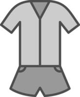 Jumpsuit Line Filled Greyscale Icon Design vector