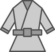 kimono línea lleno escala de grises icono diseño vector