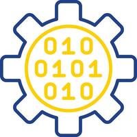 Gear Line Two Colour Icon Design vector