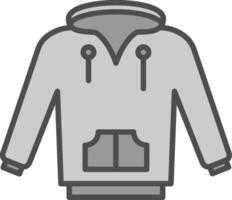 Hoodie Line Filled Greyscale Icon Design vector