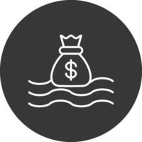 Liquidity Line Inverted Icon Design vector