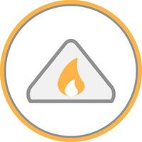 Warning Sign Flat Circle Icon vector