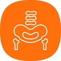 Pelvic Bone Line Curve Icon Design vector