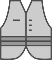 Vest Line Filled Greyscale Icon Design vector