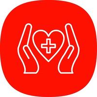 Heart Care Line Curve Icon Design vector