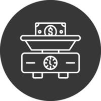 Weighing Scale Line Inverted Icon Design vector