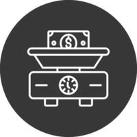 peso escala línea invertido icono diseño vector