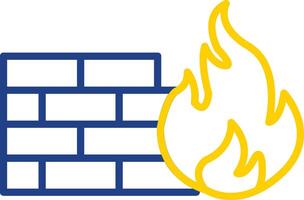 Firewall Line Two Colour Icon Design vector