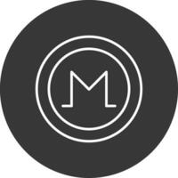 monero línea invertido icono diseño vector