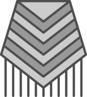 Poncho Line Filled Greyscale Icon Design vector