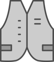 Vest Line Filled Greyscale Icon Design vector