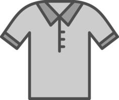 polo camisa línea lleno escala de grises icono diseño vector