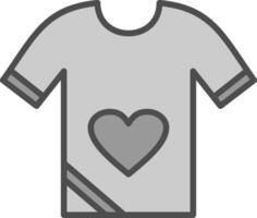 camisa línea lleno escala de grises icono diseño vector