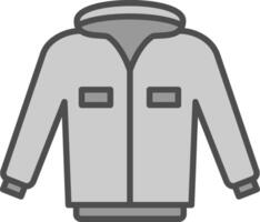 Jacket Line Filled Greyscale Icon Design vector