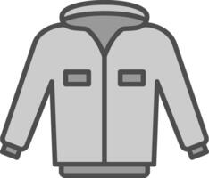 Jacket Line Filled Greyscale Icon Design vector