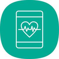 Heart Care Line Curve Icon Design vector