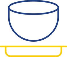 Bowl Line Two Colour Icon Design vector