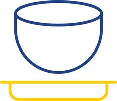 Bowl Line Two Colour Icon Design vector