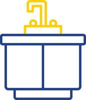 Kitchen Sink Line Two Colour Icon Design vector