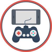 Mobile Game Flat Circle Icon vector