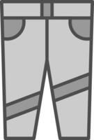 pantalones línea lleno escala de grises icono diseño vector