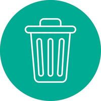 Dustbin Multi Color Circle Icon vector