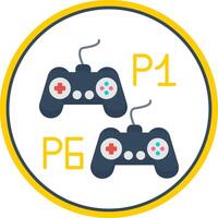 Player Versus Player Flat Circle Icon vector