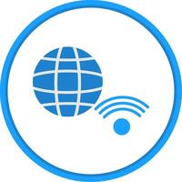 Internet Connection Flat Circle Icon vector