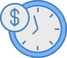 Time Is Money Line Filled Blue Icon vector