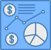 Financial Data Line Filled Blue Icon vector